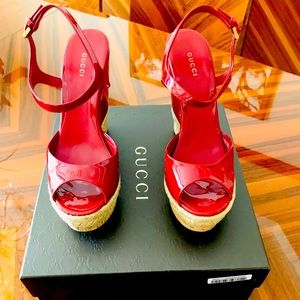 Gucci Rose Red Wedge heels
